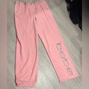 Bebe Light Pink sweatpants  with Logo